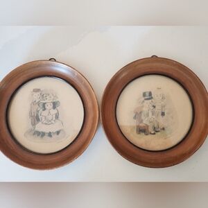 Mariana Watercolor of 2 Children, Vintage, Original, Signed, Set of 2